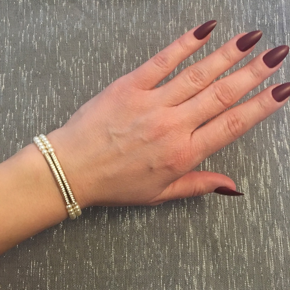 🟢 Pearl and Crystal Stretch Bracelets